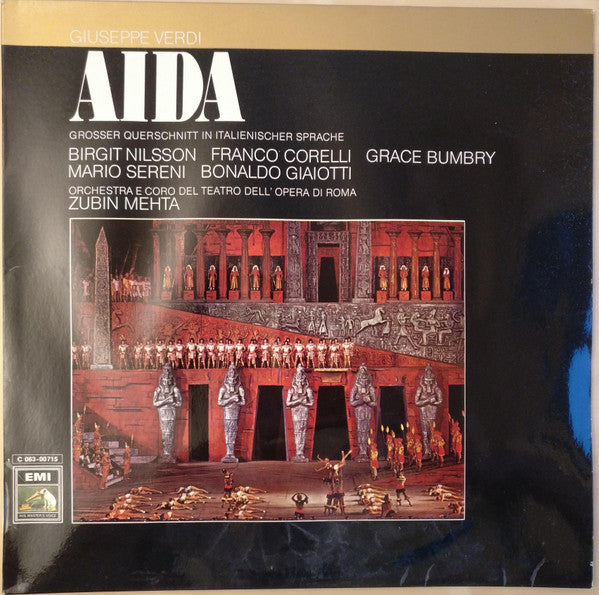 Giuseppe Verdi : Aida (Grosser Querschnitt In Italienischer Sprache) (LP)