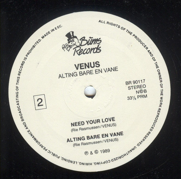 Venus (90) : Alting Bare En Vane (12", EP)