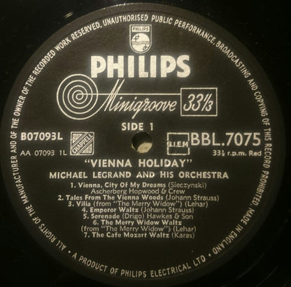 Michel Legrand Et Son Orchestre : Vienna Holiday (LP, Album)