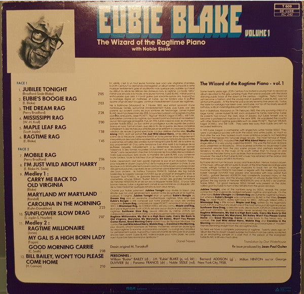 Eubie Blake : The Wizard Of The Ragtime Piano Volume 1 (LP, Album, RE)