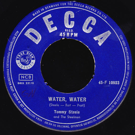 Tommy Steele And The Steelmen : Water, Water (7", Single)