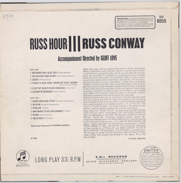 Russ Conway : Russ Hour (LP, Album)