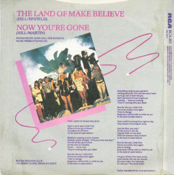 Bucks Fizz : The Land Of Make Believe (7", Single, Sol)