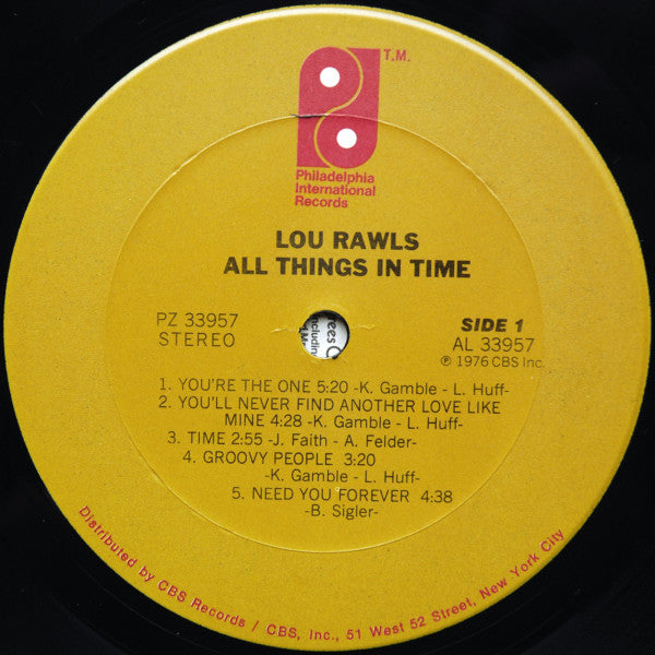 Lou Rawls : All Things In Time (LP, Album, Ter)