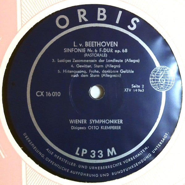 Ludwig van Beethoven, Wiener Symphoniker, Otto Klemperer : Sinfonie Nr. 6 F-Dur Op. 68 (Pastorale) (LP)