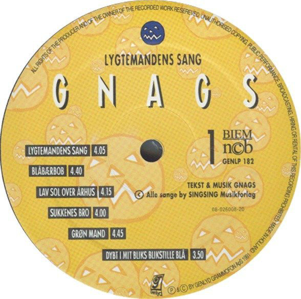 Gnags : Lygtemandens Sang (LP, Album)