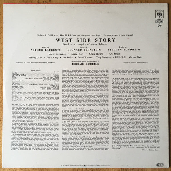 Various : West Side Story - Original Broadway Cast (LP, Album, RE, Ora)