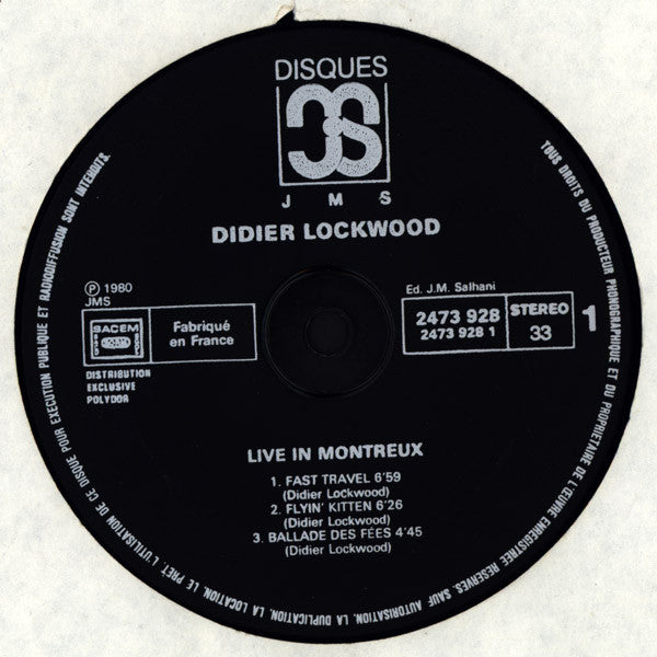 Didier Lockwood : Live In Montreux (LP, Album)