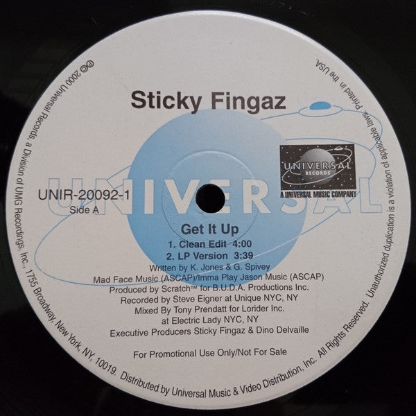 Sticky Fingaz : Get It Up (12", Single, Promo)