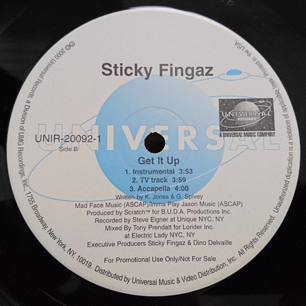 Sticky Fingaz : Get It Up (12", Single, Promo)