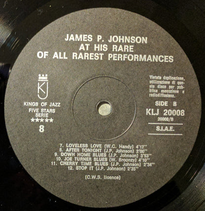 James Price Johnson : At His Rare Of All Rarest Performances Vol. 1 (LP)