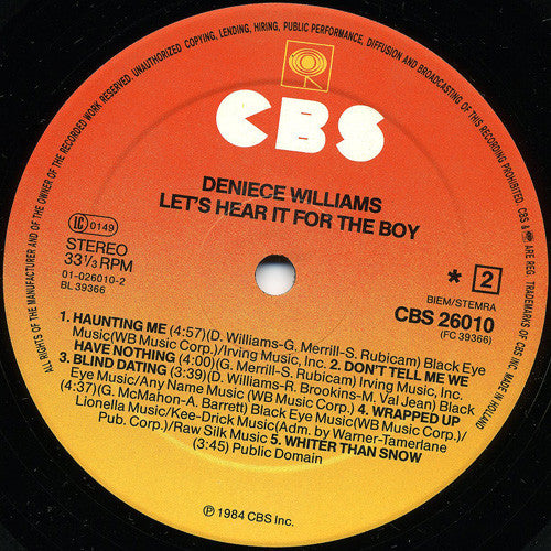 Deniece Williams : Let's Hear It For The Boy (LP, Album)