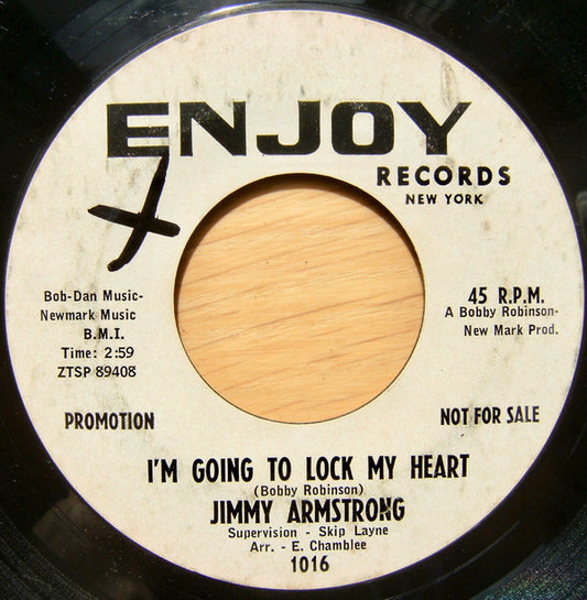 Jimmy Armstrong : I'm Going To Lock My Heart / Count The Tears (7", Single, Promo)