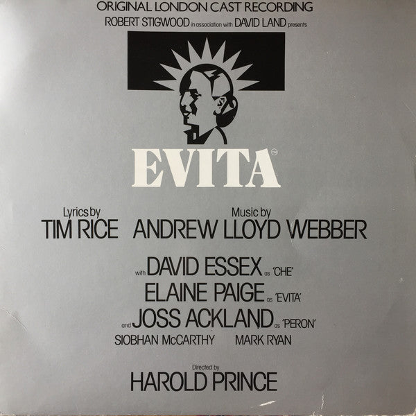 Andrew Lloyd Webber And Tim Rice : Evita: Original London Cast Recording (LP, Album)