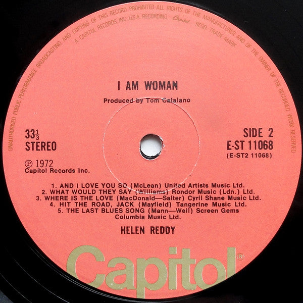 Helen Reddy : I Am Woman (LP, Album, RP, Emb)