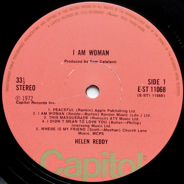 Helen Reddy : I Am Woman (LP, Album, RP, Emb)