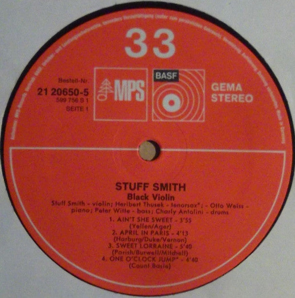 Stuff Smith : Black Violin (LP, Album, RE)