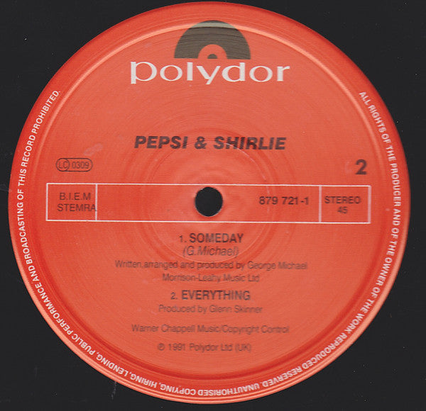 Pepsi & Shirlie : Someday (12")