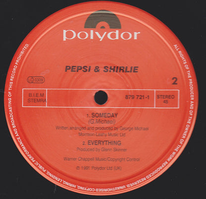 Pepsi & Shirlie : Someday (12")