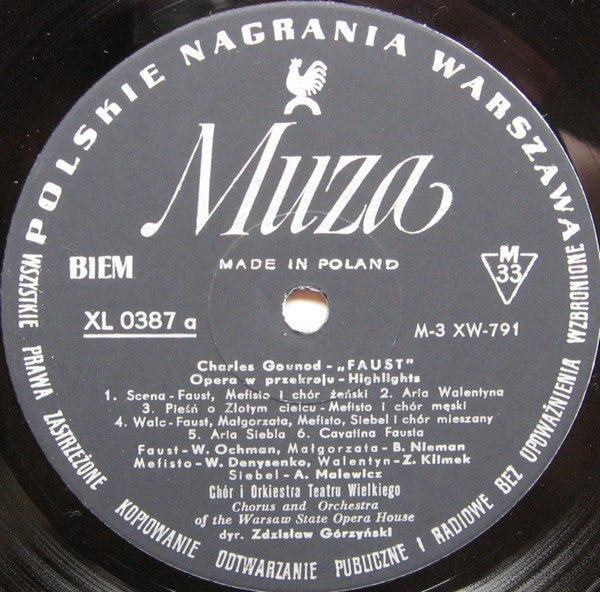 Charles Gounod, Chór Teatru Wielkiego W Warszawie, Orkiestra Teatru Wielkiego W Warszawie , Dyrygent Zdzisław Górzyński : Faust (Opera W Przekroju) (LP, Mono)