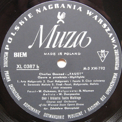 Charles Gounod, Chór Teatru Wielkiego W Warszawie, Orkiestra Teatru Wielkiego W Warszawie , Dyrygent Zdzisław Górzyński : Faust (Opera W Przekroju) (LP, Mono)