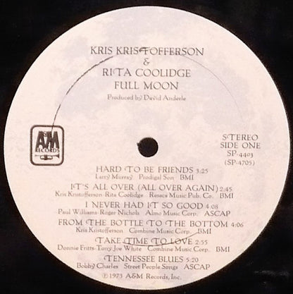 Kris Kristofferson & Rita Coolidge : Full Moon (LP, Album, Club, Gat)