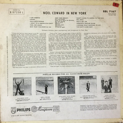 Noël Coward : Noel Coward In New York (LP, Album)