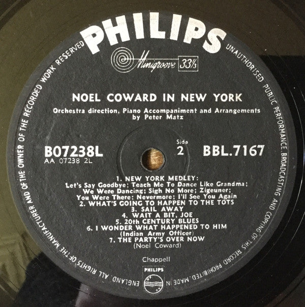 Noël Coward : Noel Coward In New York (LP, Album)