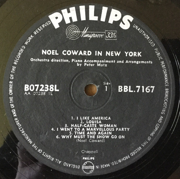 Noël Coward : Noel Coward In New York (LP, Album)