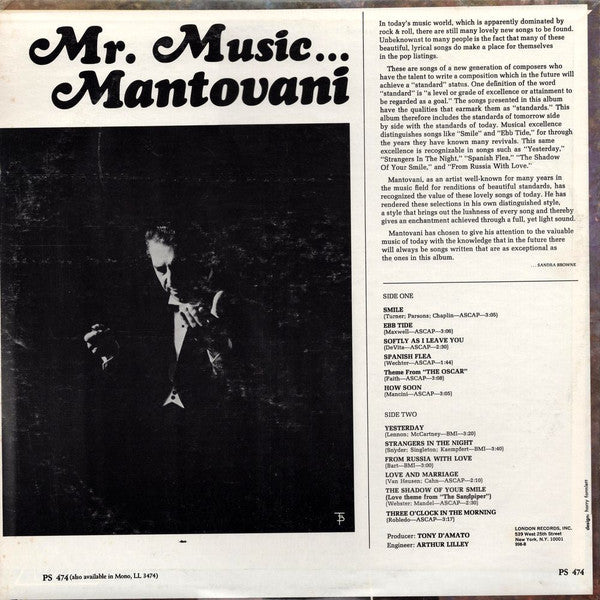 Mantovani And His Orchestra : Mr. Music...Mantovani (LP, Album)