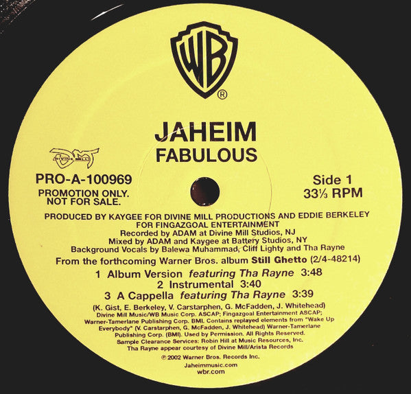 Jaheim : Fabulous (12", Promo)