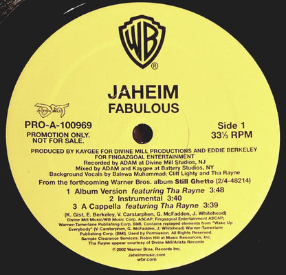 Jaheim : Fabulous (12", Promo)