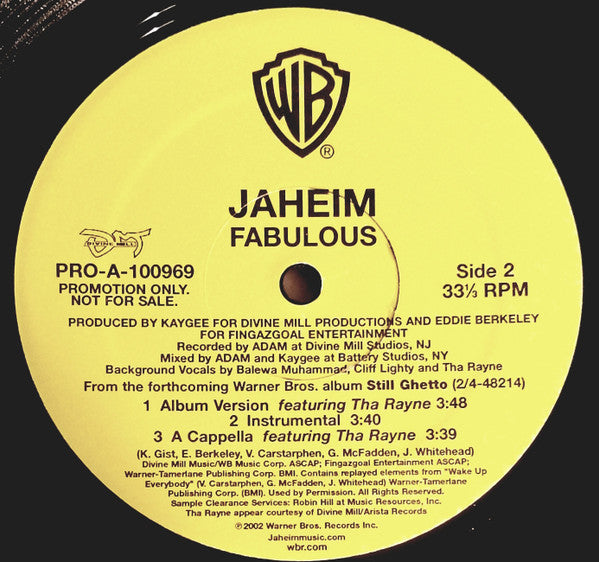 Jaheim : Fabulous (12", Promo)