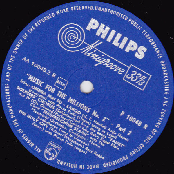 Various : Music For The Millions no. 2 (10", Mono)