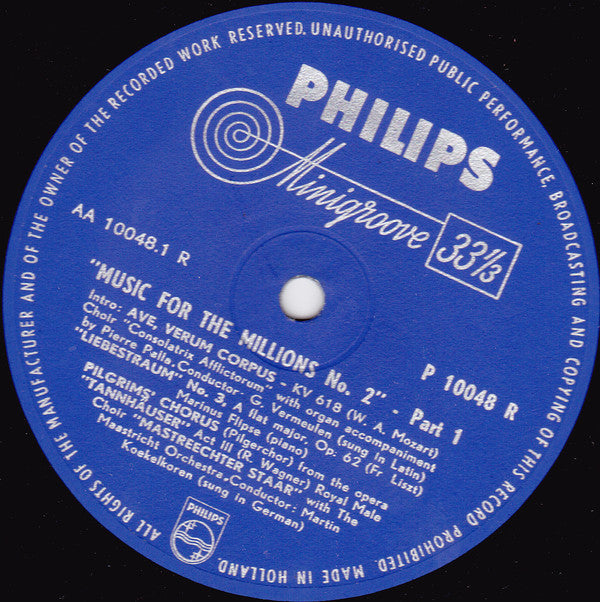 Various : Music For The Millions no. 2 (10", Mono)