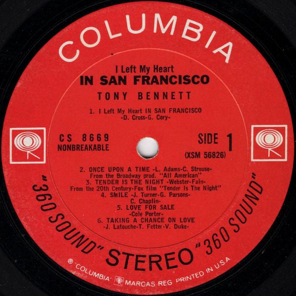 Tony Bennett : I Left My Heart In San Francisco (LP, Album, RE)