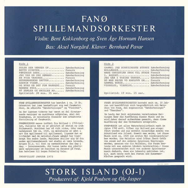 Fanø Spillemandsorkester : Fanø Spillemandsmusik (Sønderhoninger - Fanniker) (LP)