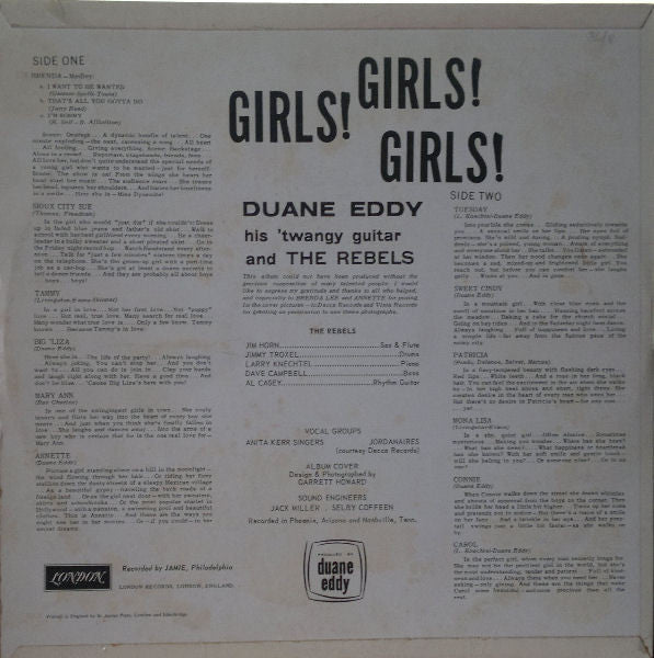 Duane Eddy : Girls! Girls! Girls! (LP, Album, Mono)