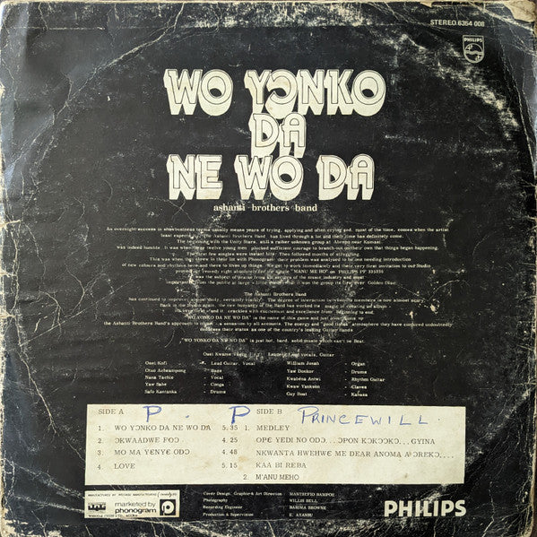 Ashanti Brothers Band : Wo Yɔnko Da Ne Wo Da (LP, Album)