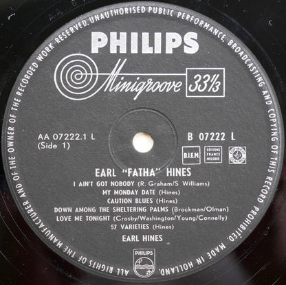 Earl Hines : Earl "Fatha" Hines (LP, Comp, Mono)