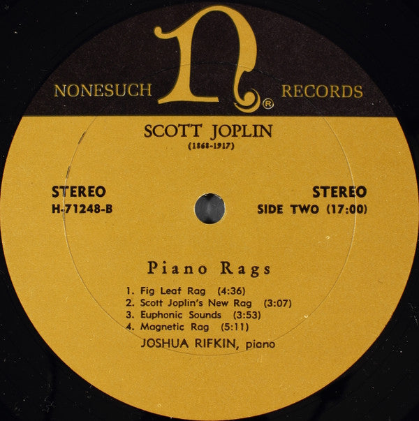 Scott Joplin, Joshua Rifkin : Piano Rags (LP, Album, RE)