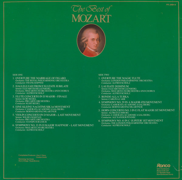 Wolfgang Amadeus Mozart : The Best Of Mozart (LP, Comp)