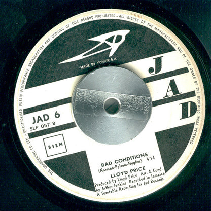 Lloyd Price : Bad Conditions  (7")