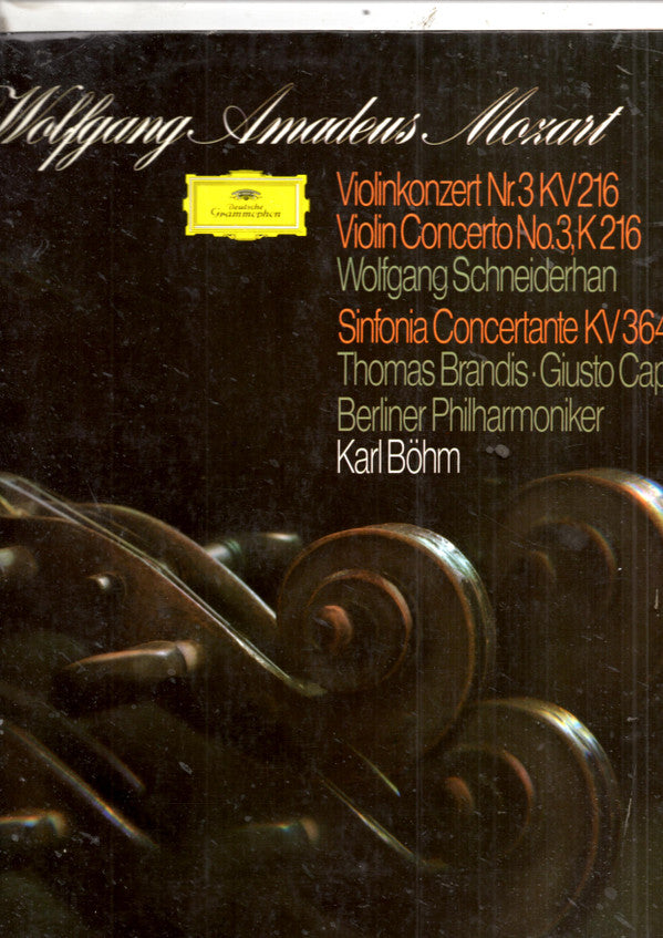 Wolfgang Amadeus Mozart, Berliner Philharmoniker, Wolfgang Schneiderhan, Karl Böhm : Violin Concerto No. 3, K 216 / Sinfonia Concertante K 364 (LP, Comp)