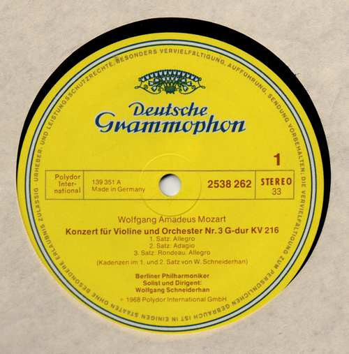 Wolfgang Amadeus Mozart, Berliner Philharmoniker, Wolfgang Schneiderhan, Karl Böhm : Violin Concerto No. 3, K 216 / Sinfonia Concertante K 364 (LP, Comp)