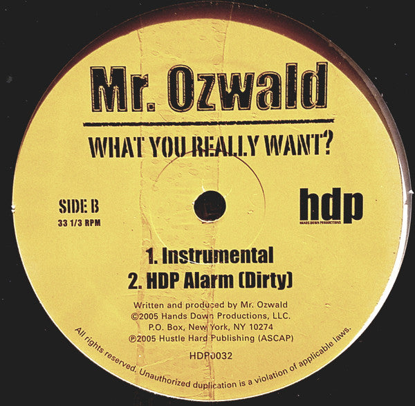 Mr. Ozwald : What You Really Want? (12")