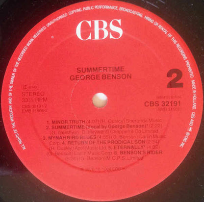 George Benson : Summertime (LP, Comp, RE)