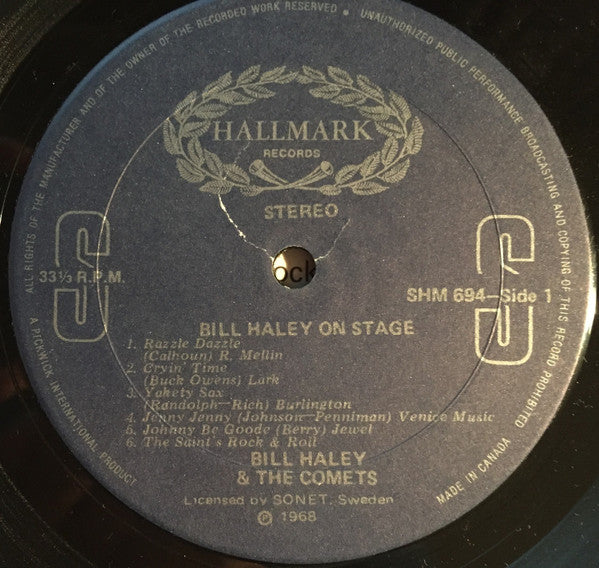 Bill Haley And His Comets : Bill Haley On Stage (LP, Album)