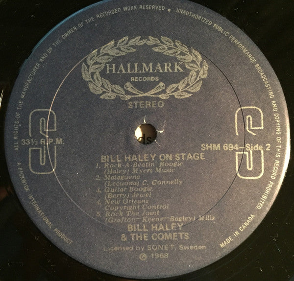 Bill Haley And His Comets : Bill Haley On Stage (LP, Album)