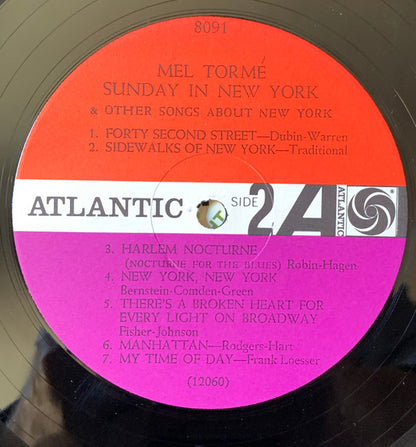 Mel Tormé : Sunday In New York (LP, Album, Mono)